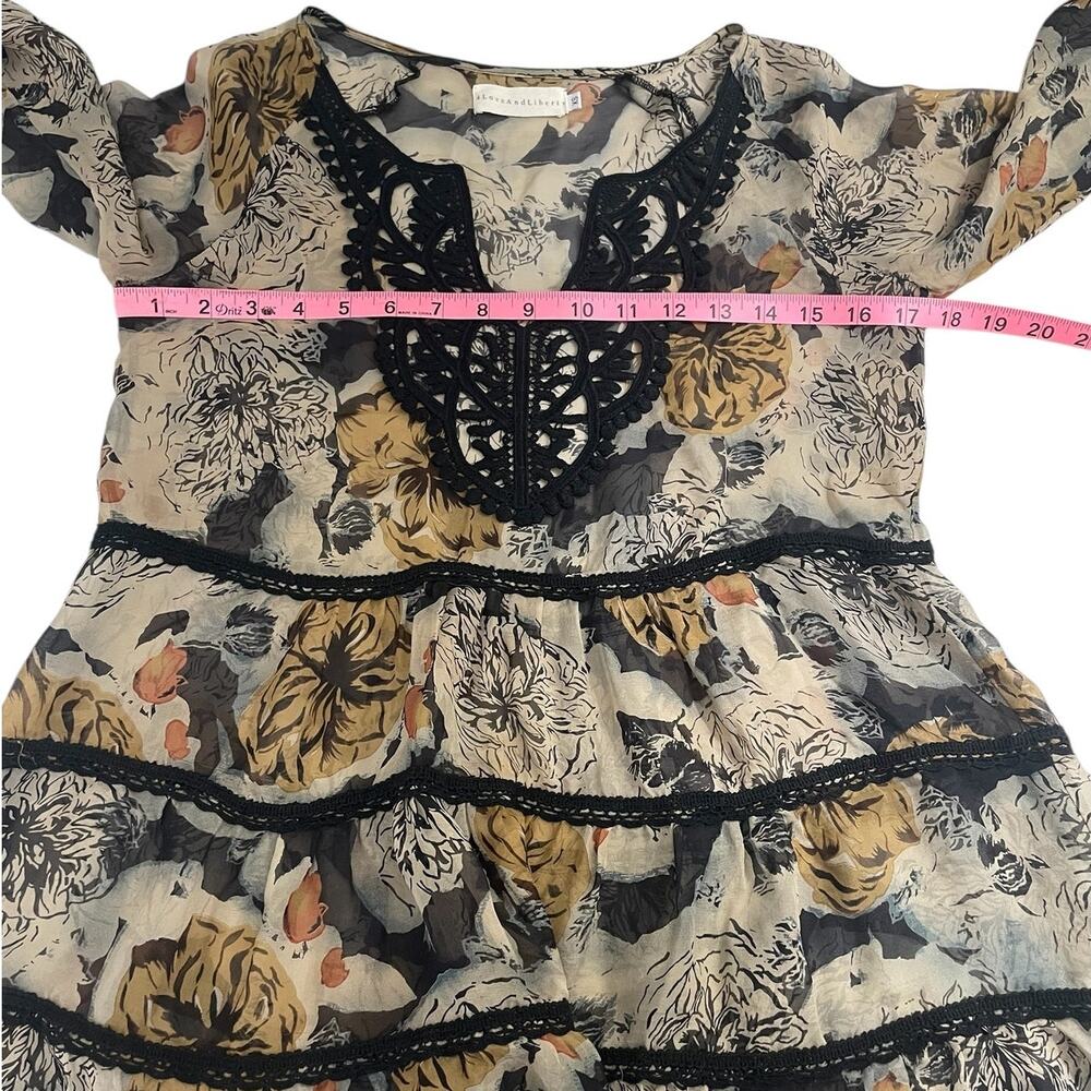 Johnny Was 4 Love & Liberty Silk Floral Tunic Top Size XS Whimsy Fairy FLAW - Picture 8 of 13